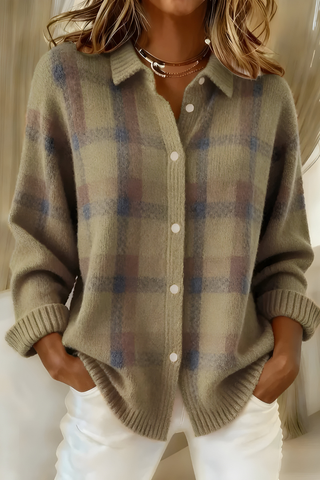 Anna | Soft cardigan with check pattern